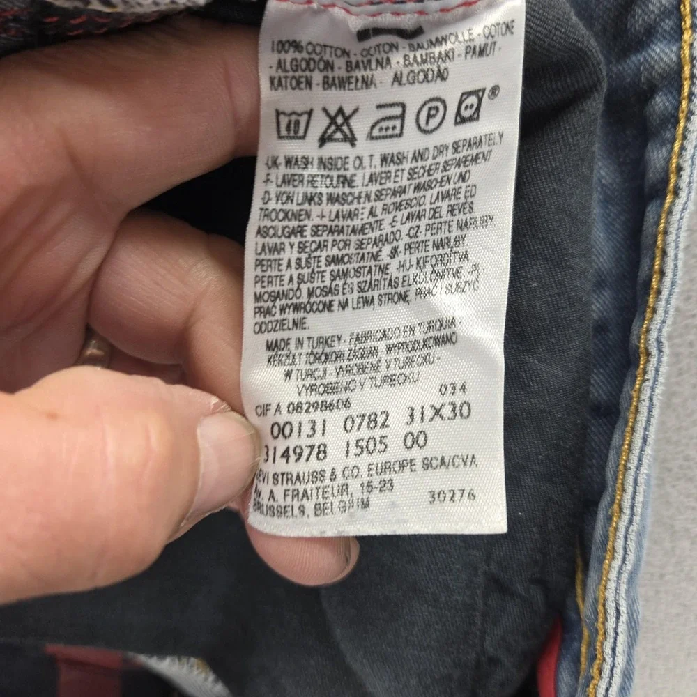 Vintage Levis Engineered Jeans Mens 31x30 Blue Twisted Light Wash Button Fly